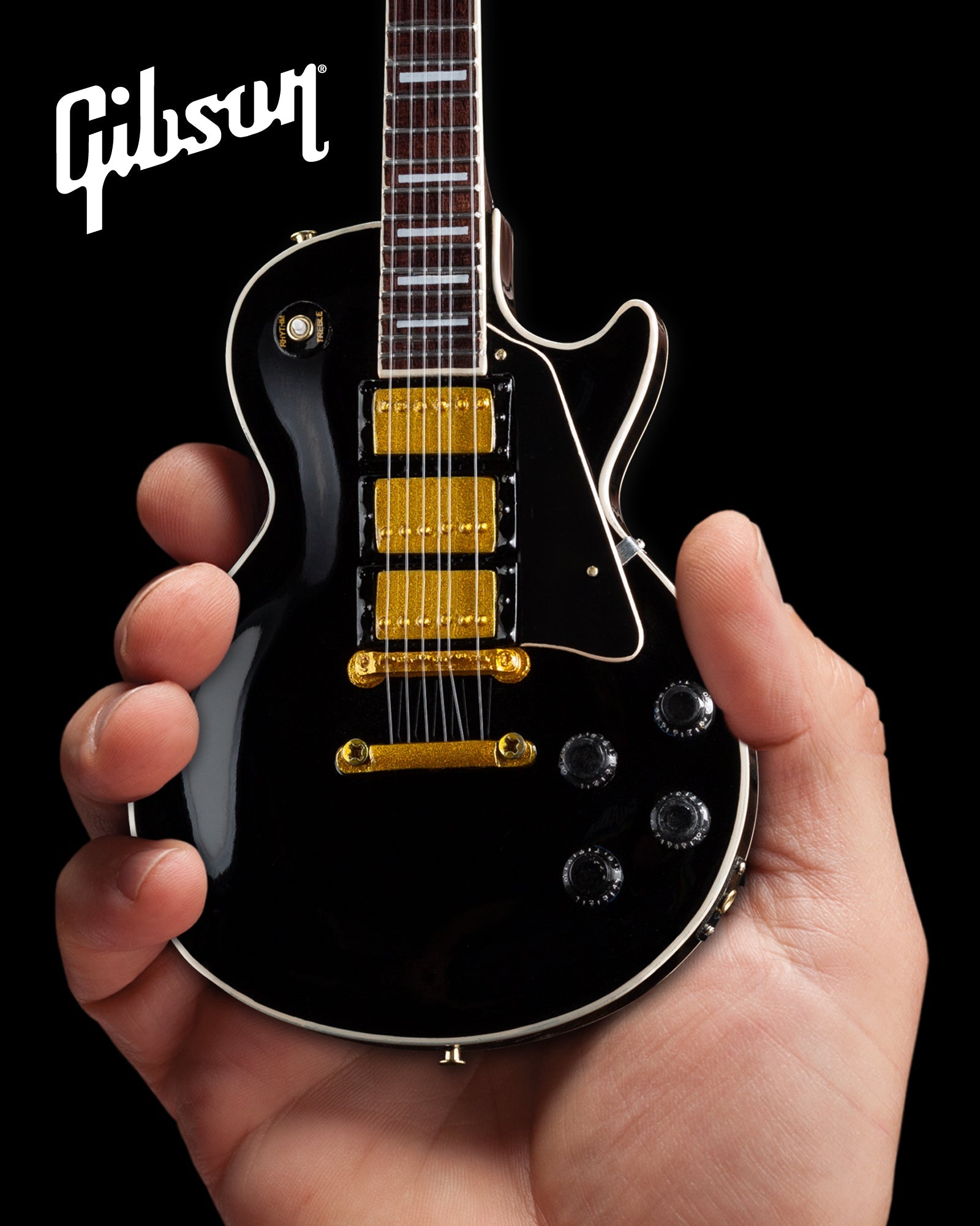 FranklinMint.com | Gibson Les Paul Custom Ebony 1:4 Scale Mini
