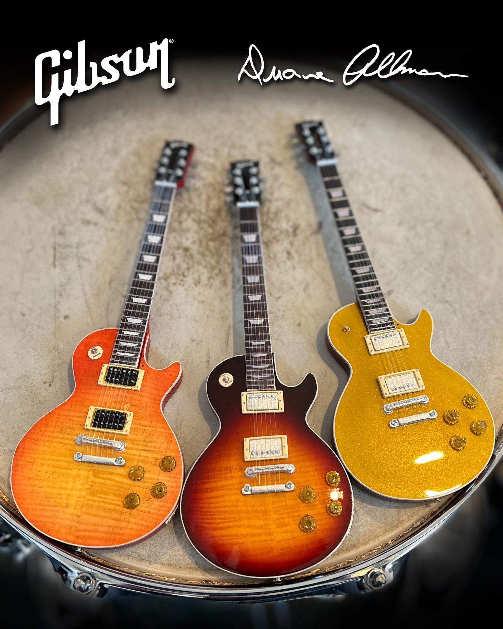 FranklinMint.com | Duane Allman SET OF 3 Gibson Les Paul Signature