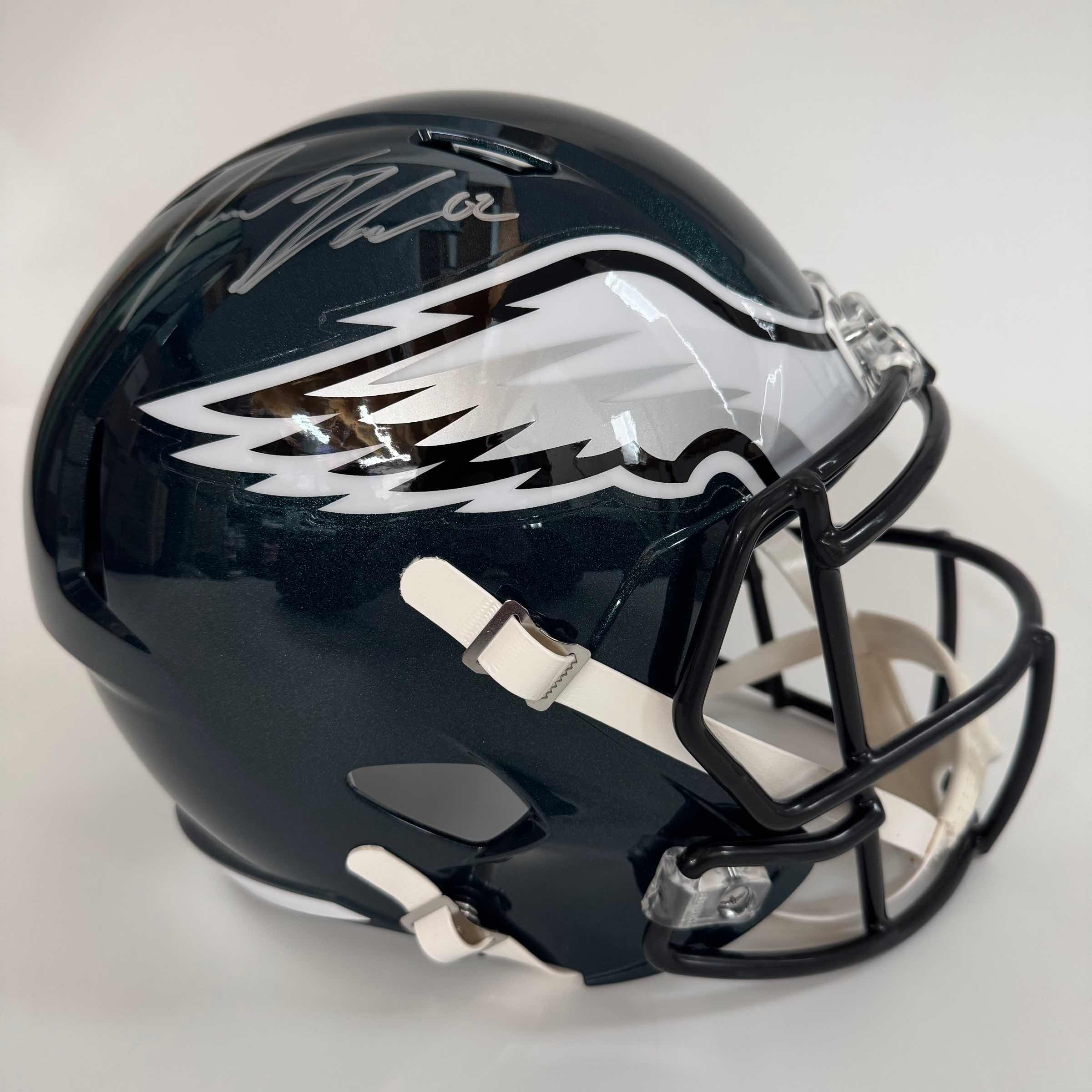 autographed full size football helmets Autographed Jason Kelce Philadelphia Eagles Full Size Replica Football Helmet
