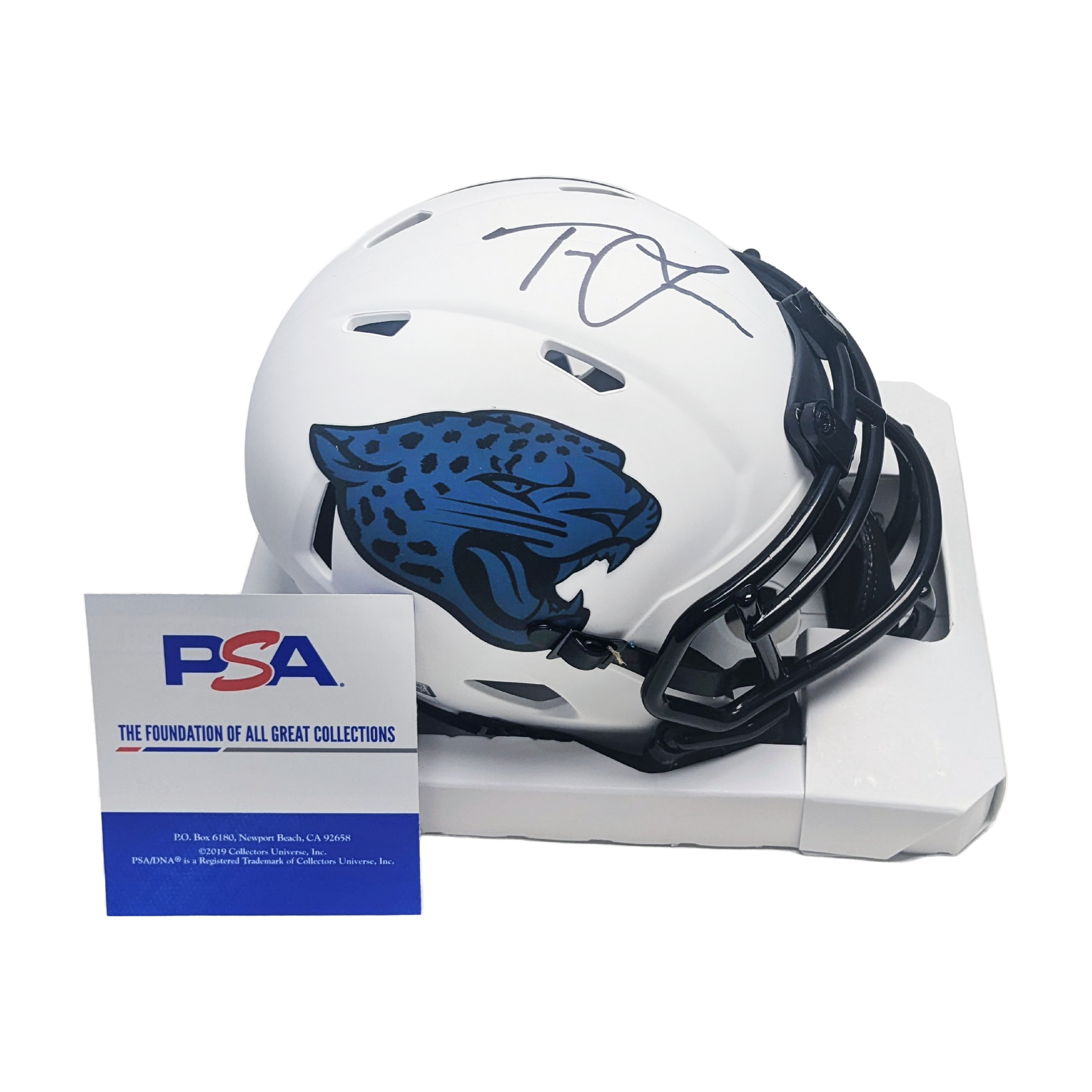 Riddell Speed Mini Casque Lunar Jacksonville Jaguars – Édition Blanc Mat – Officiel NFL – Décoratif (12x16 Cm)