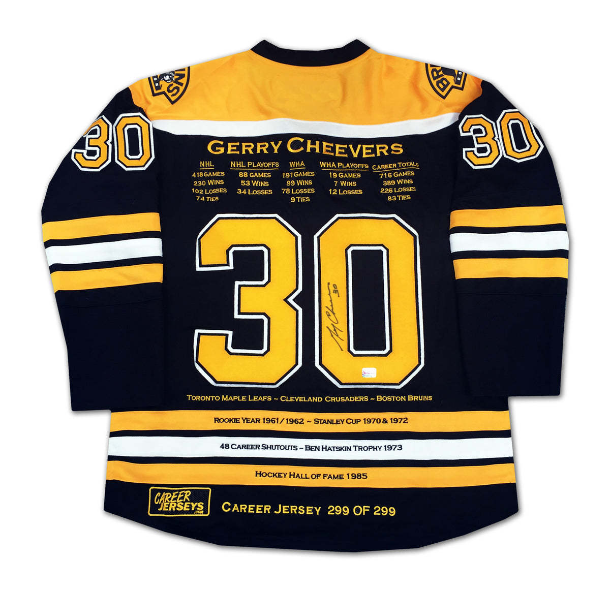 Gerry cheevers jersey hotsell