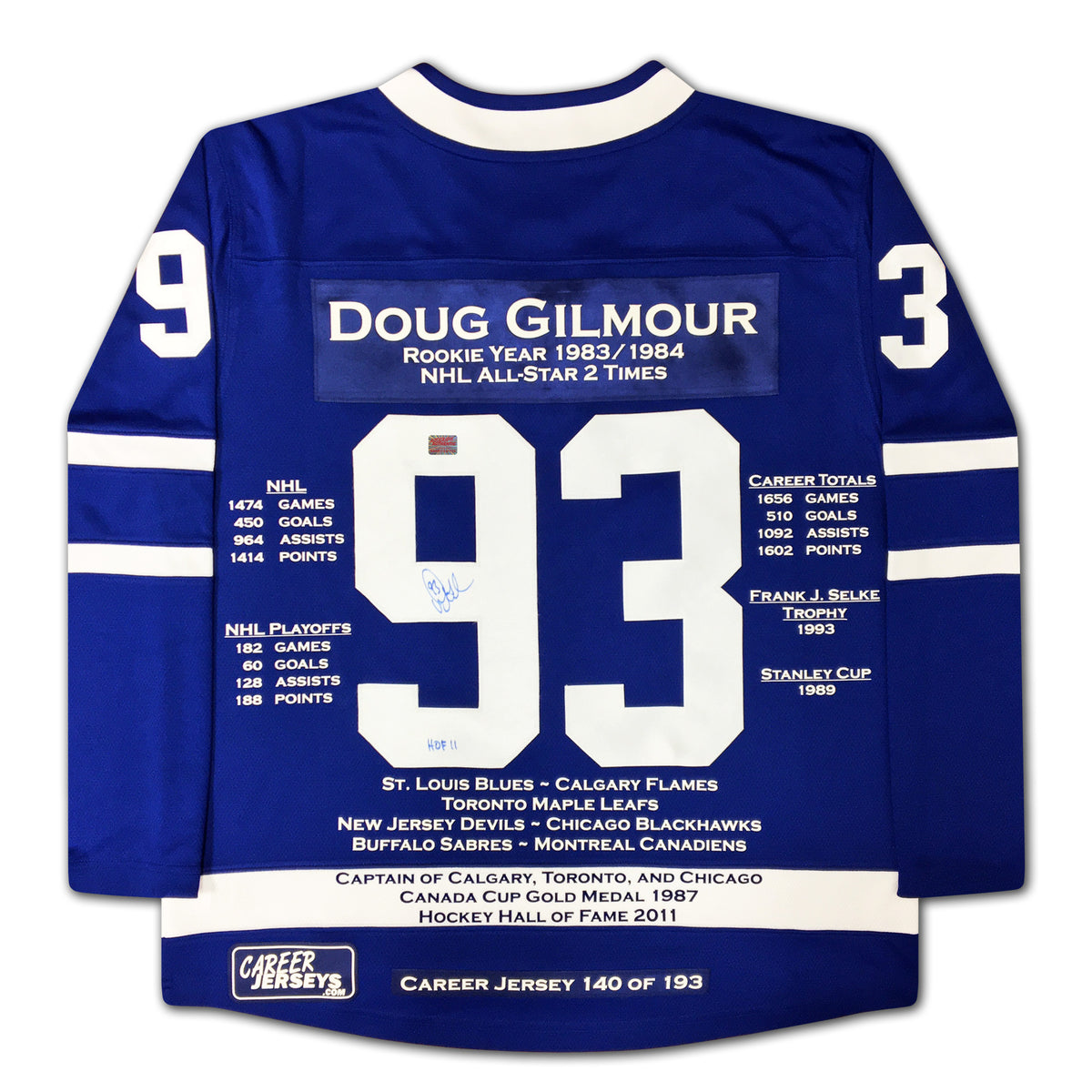 Doug Gilmour Autographed White Toronto Jersey