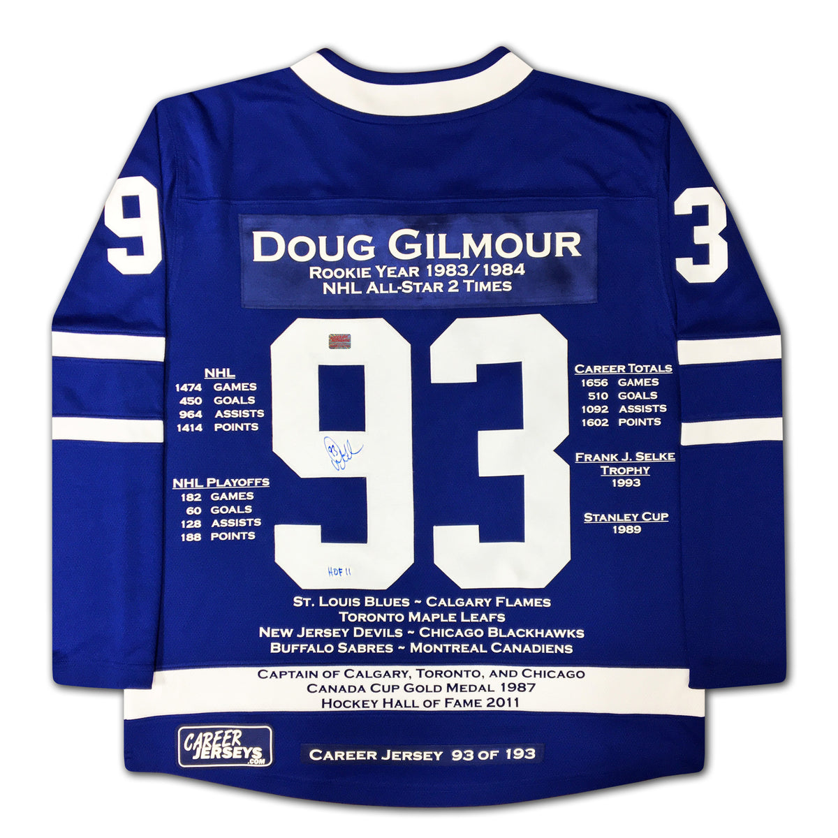 TORONTO MAPLE LEAFS DOUG GILMOUR #93 AUTHENTIC CCM JERSEY SIZEXXL MADE IN  CANADA