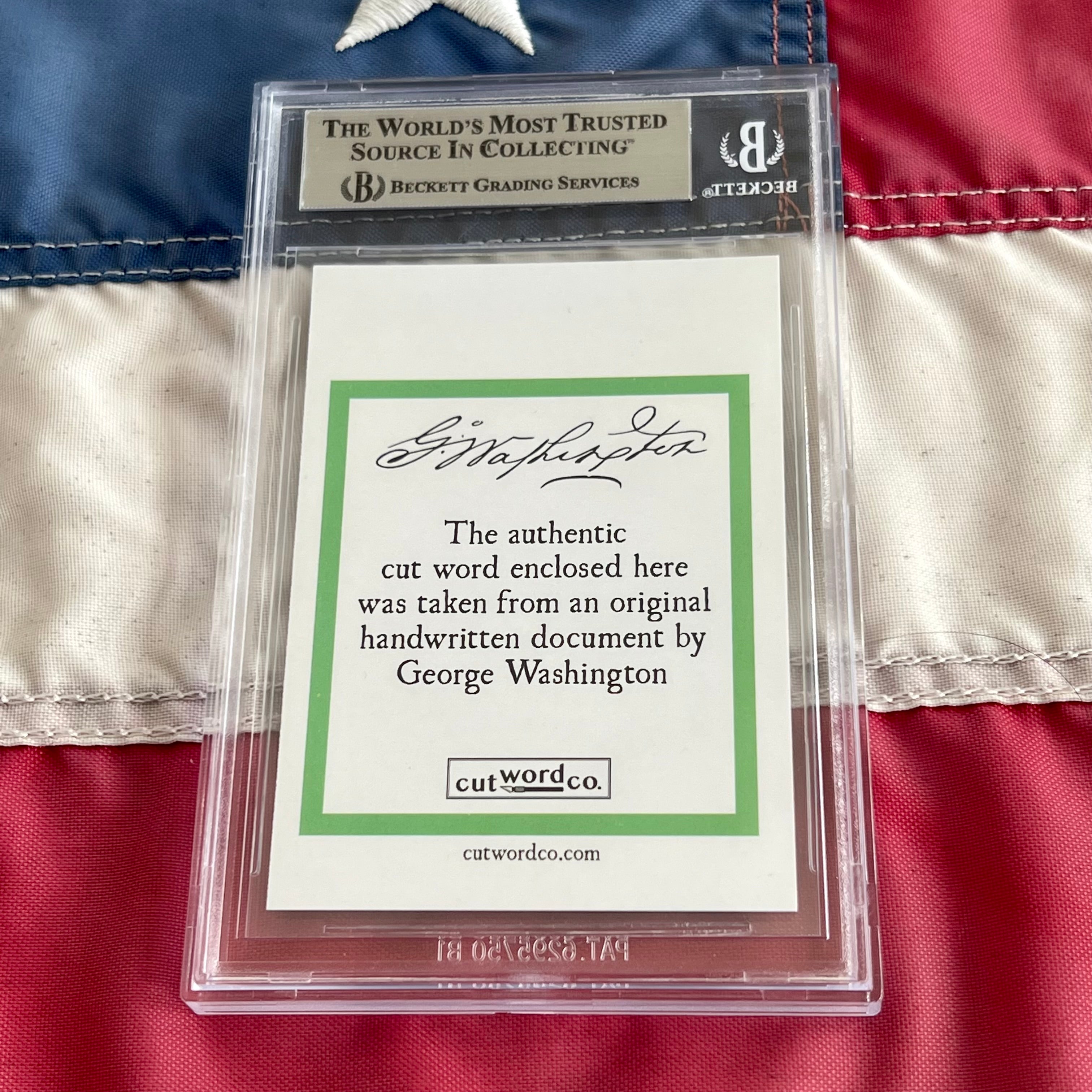 George Washington Beckett Encapsulated Handwriting Removed from an Autograph Letter Signed