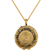 Mustard Seed Locket Angel Coin Pendant