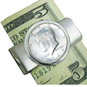 1964 First-Year-of-Issue Silver JFK Half Dollar Silvertone Coin Money Clip