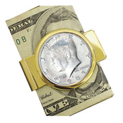 Proof JFK Half Dollar Goldtone Coin Money Clip