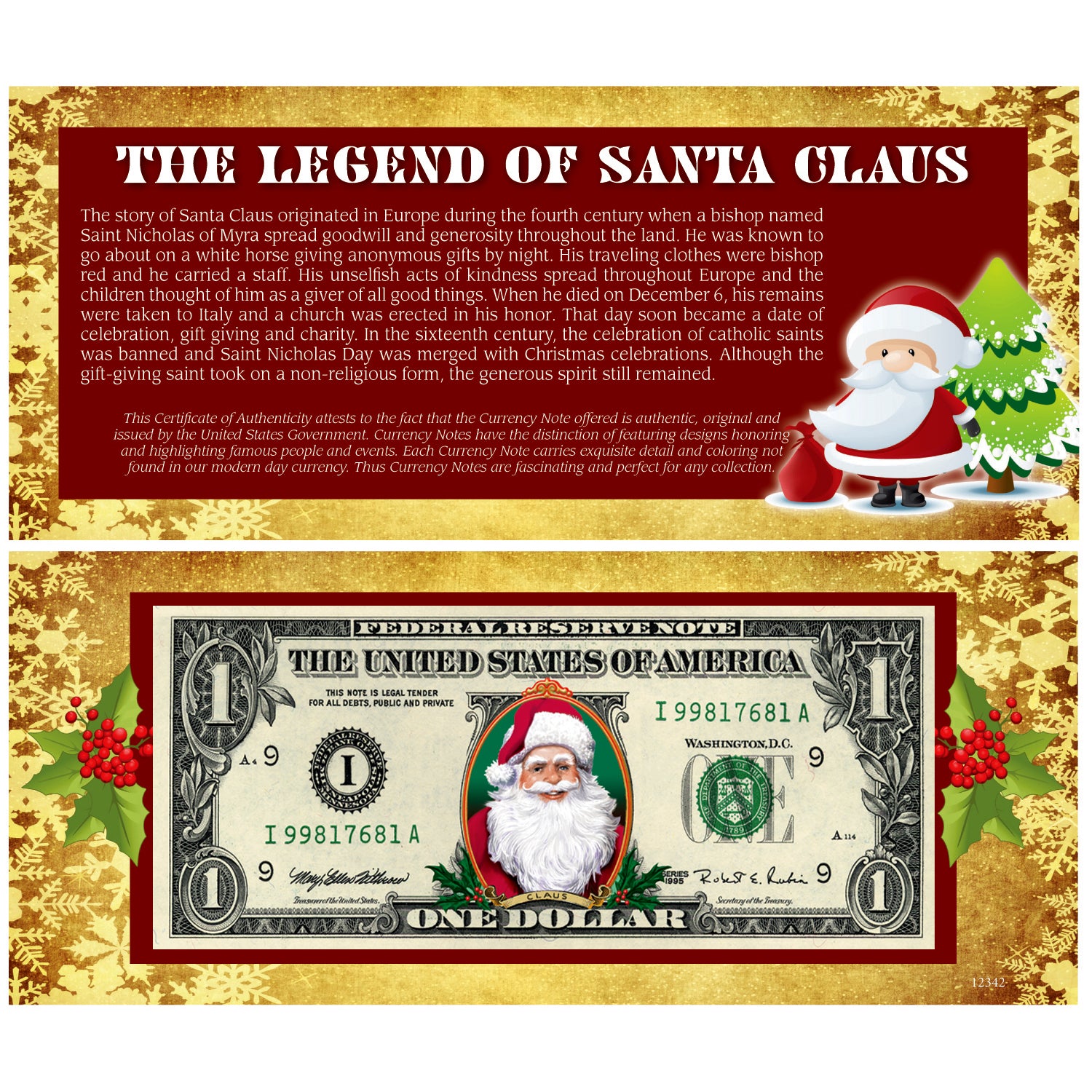 The Legend of Santa Claus $1 Bill