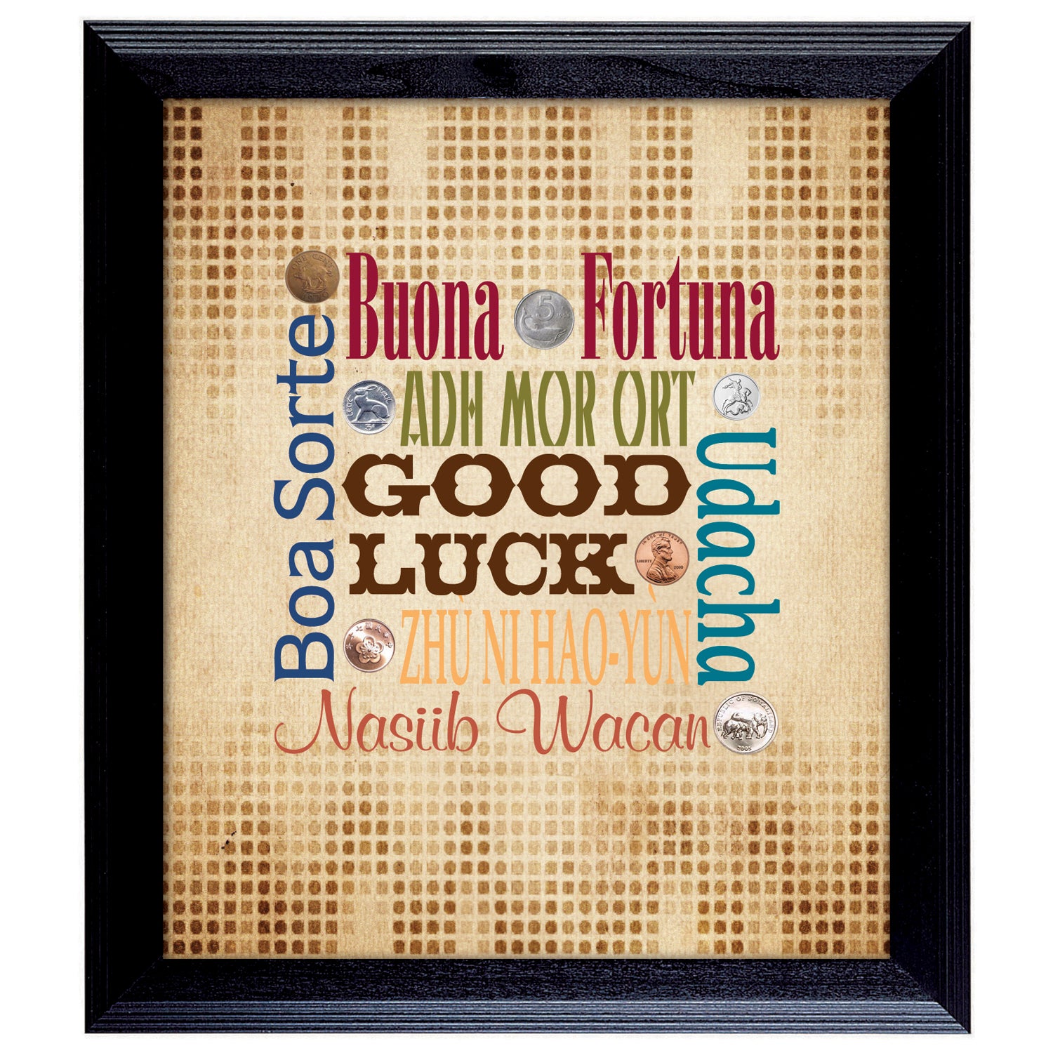 Good Luck Coins Subway Art Frame