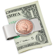 Luxembourg Royal Highness Five Cent Euro Coin Silvertone Coin Money Clip