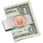 Spain Obradoiro 5 Cent Euro Coin Silvertone Coin Money Clip