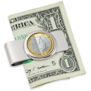 Luxembourg Royal Highness One Euro Coin Silvertone Coin Money Clip