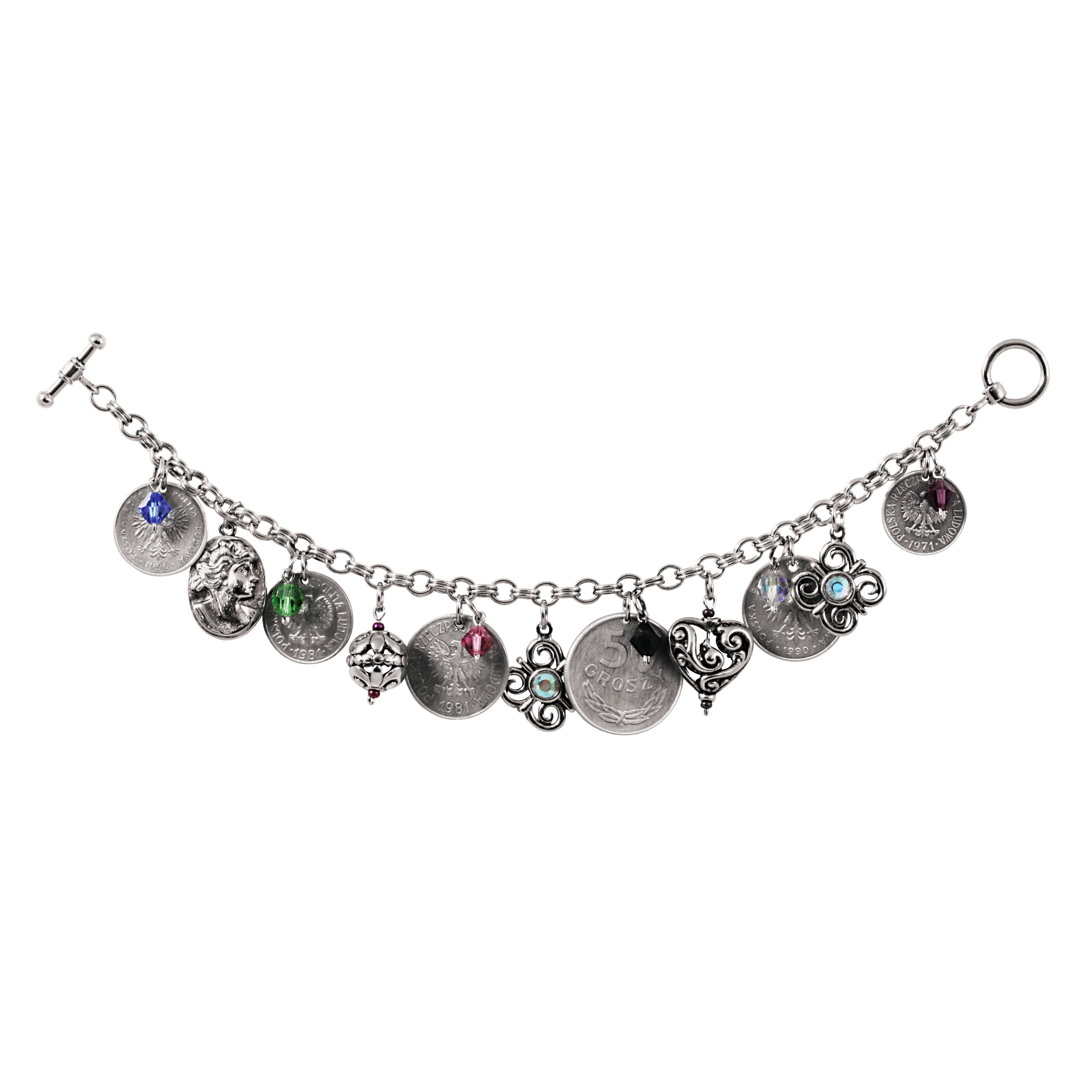 Polish Coin Charm Coin Bracelet