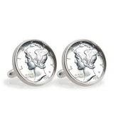 Silver Mercury Dime Sterling Silver Coin Cuff Links