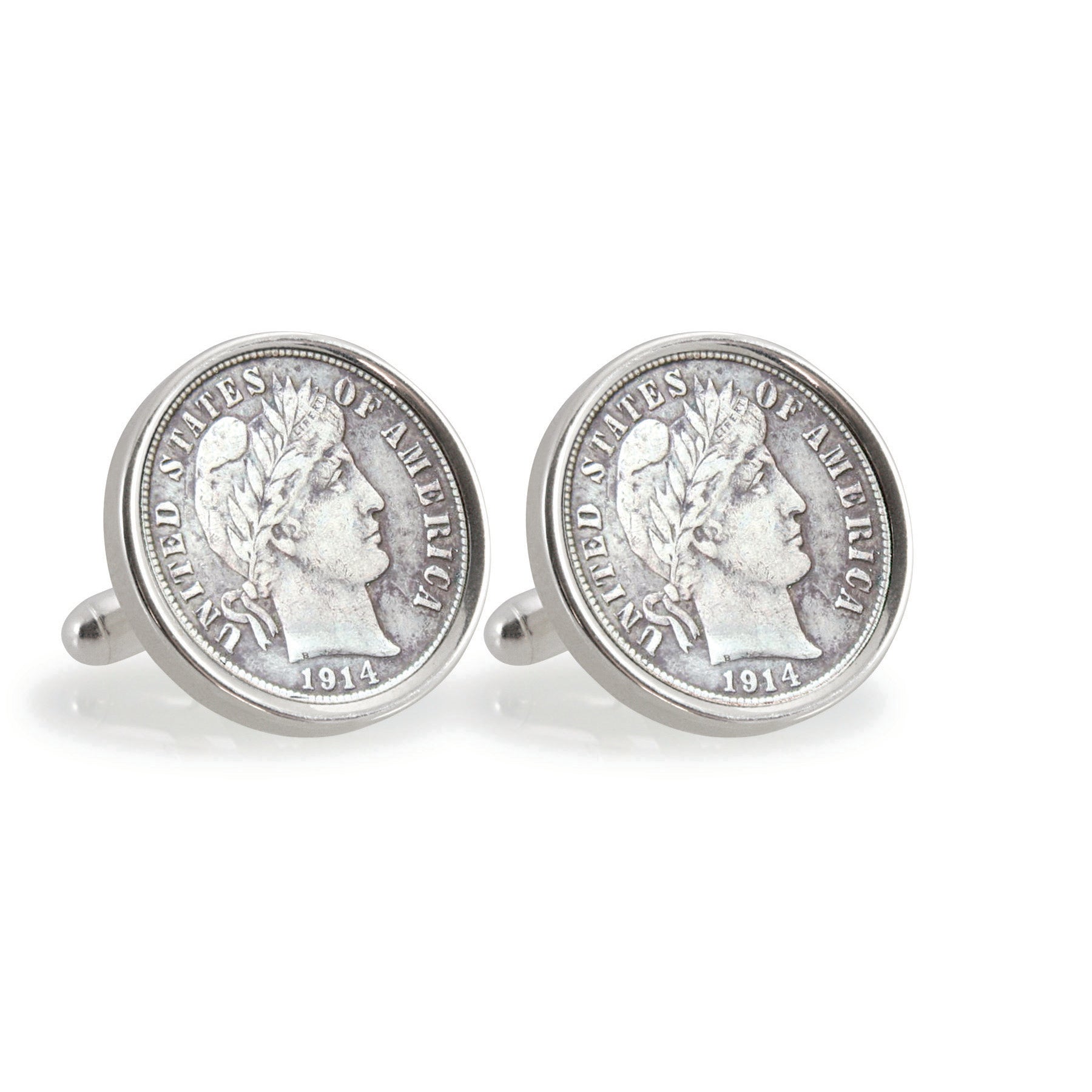 Silver Barber Dime Sterling Silver Coin Cuff Links