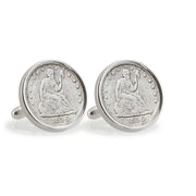 Seated Liberty Silver Dime Sterling Silver Coin Cuff Links