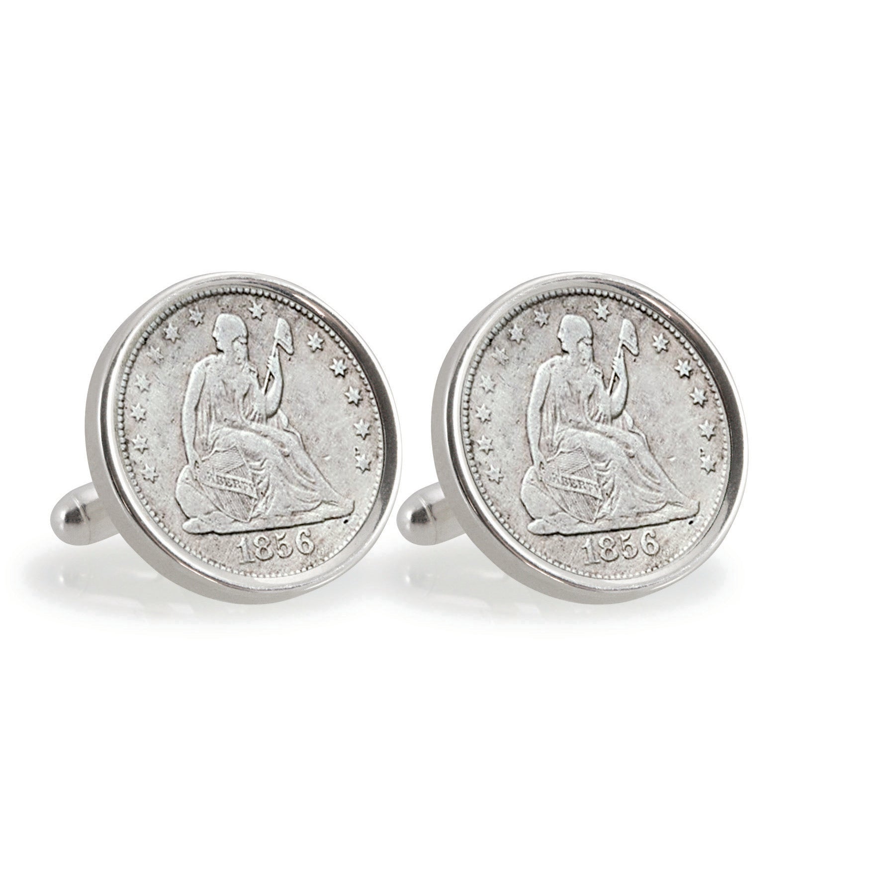 Seated Liberty Silver Dime Sterling Silver Coin Cuff Links