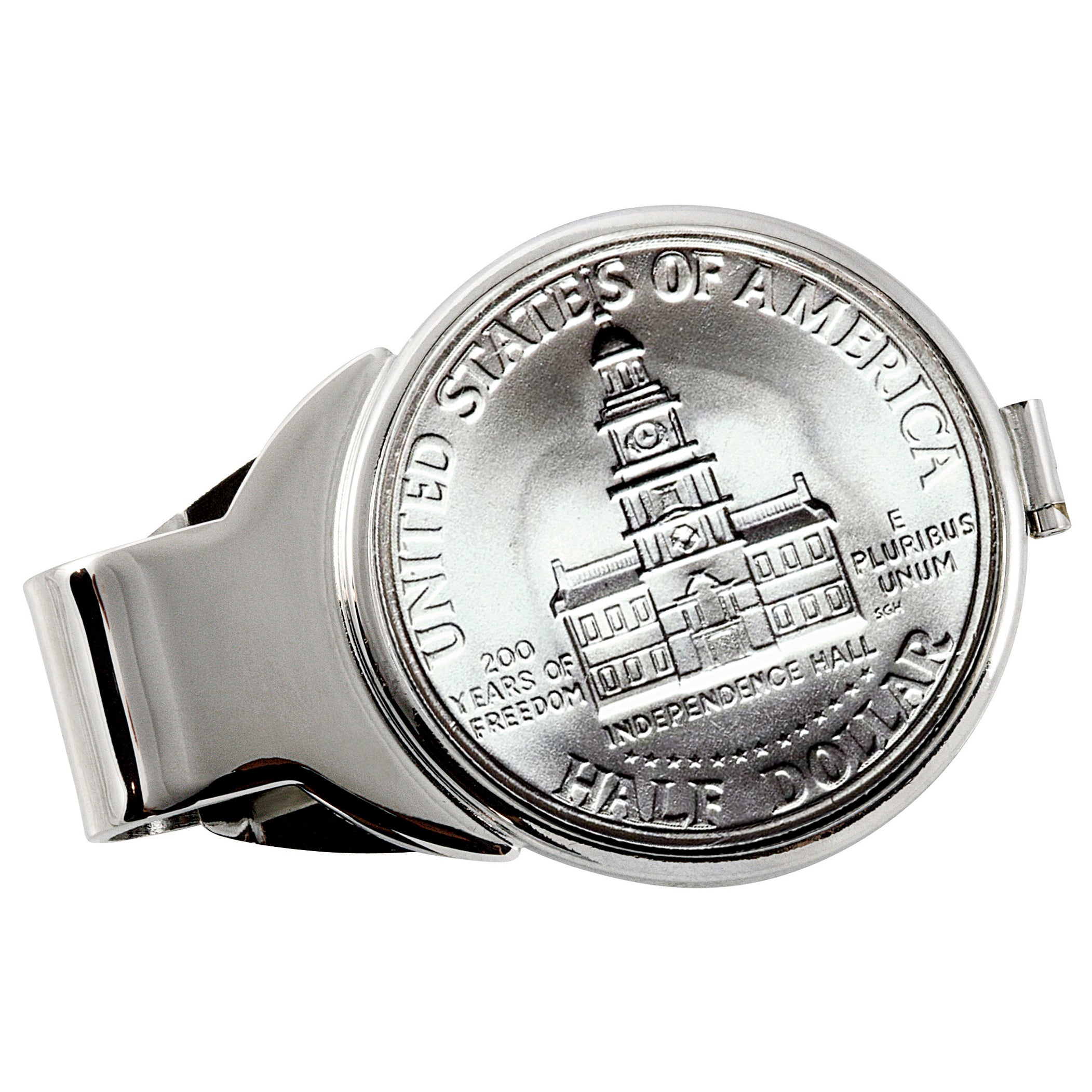 JFK Bicentennial Half Dollar Silvertone Coin Money Clip