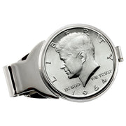 JFK 1964 First Year of Issue Half Dollar Silvertone Coin Money Clip