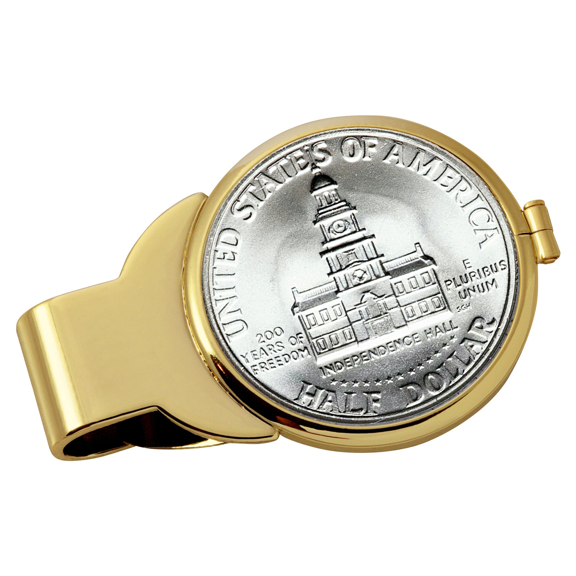 JFK Bicentennial Half Dollar Goldtone Coin Money Clip