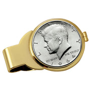 JFK 1964 First Year of Issue Half Dollar Goldtone Coin Money Clip