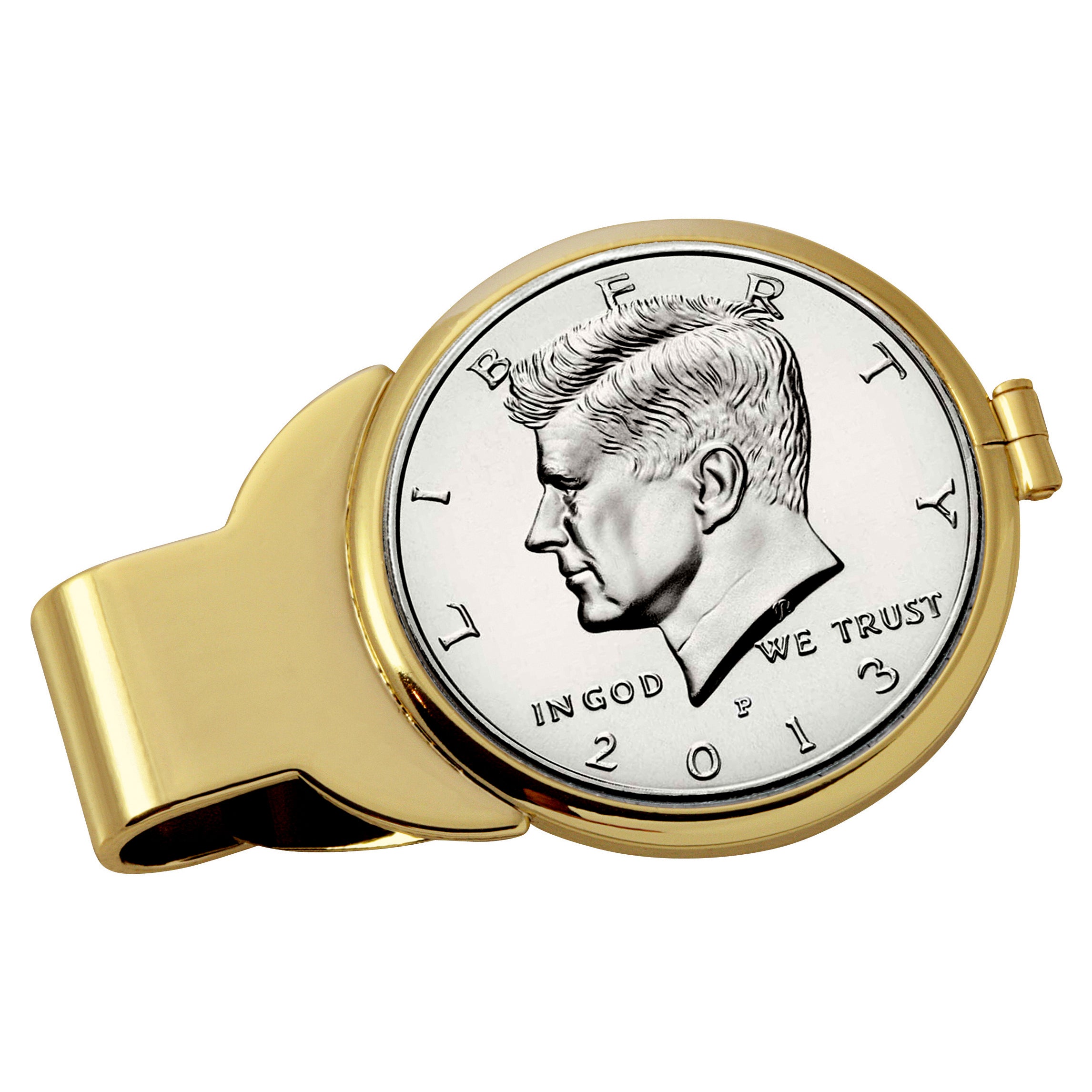 Proof JFK Half Dollar Goldtone Coin Money Clip