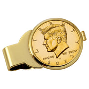 Gold-Layered JFK Half Dollar Goldtone Coin Money Clip