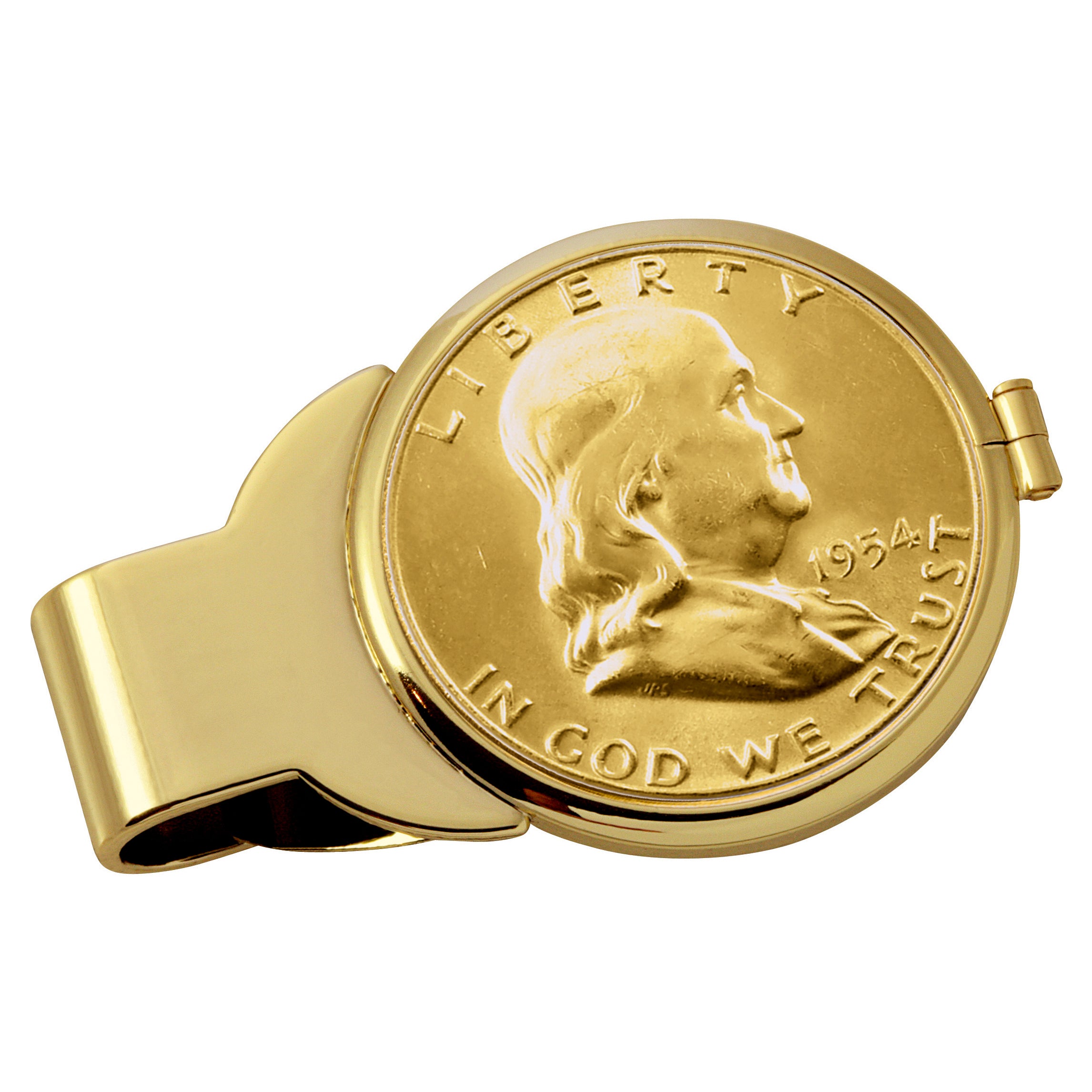 Gold-Layered Silver Franklin Half Dollar Goldtone Coin Money Clip – The ...