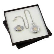 Presidential Seal Half Dollar Coin Money Clip and Coin Pocket Watch Boxed Gift Set
