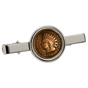 1800's Indian Penny Silvertone Tie Clip