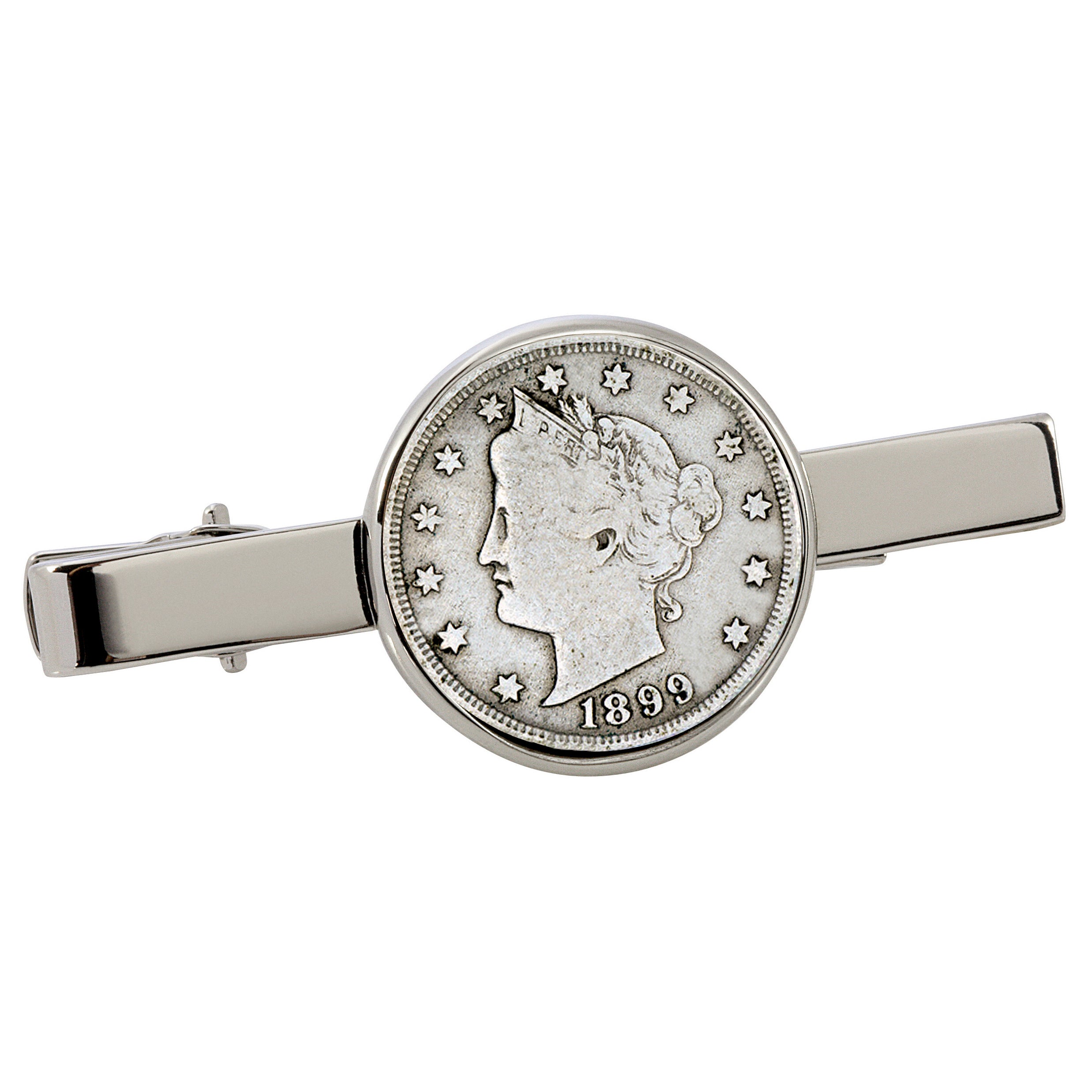 1800's Liberty Nickel Silvertone Tie Clip