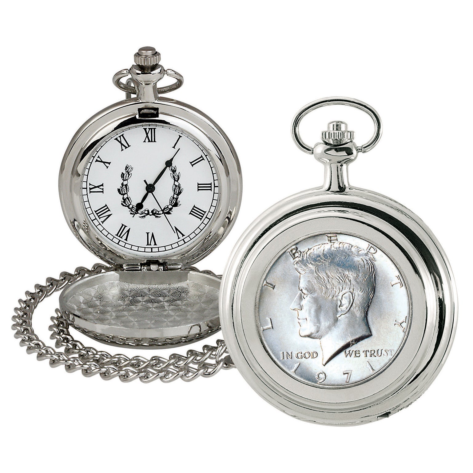 JFK Half Dollar Coin Pocket Watch