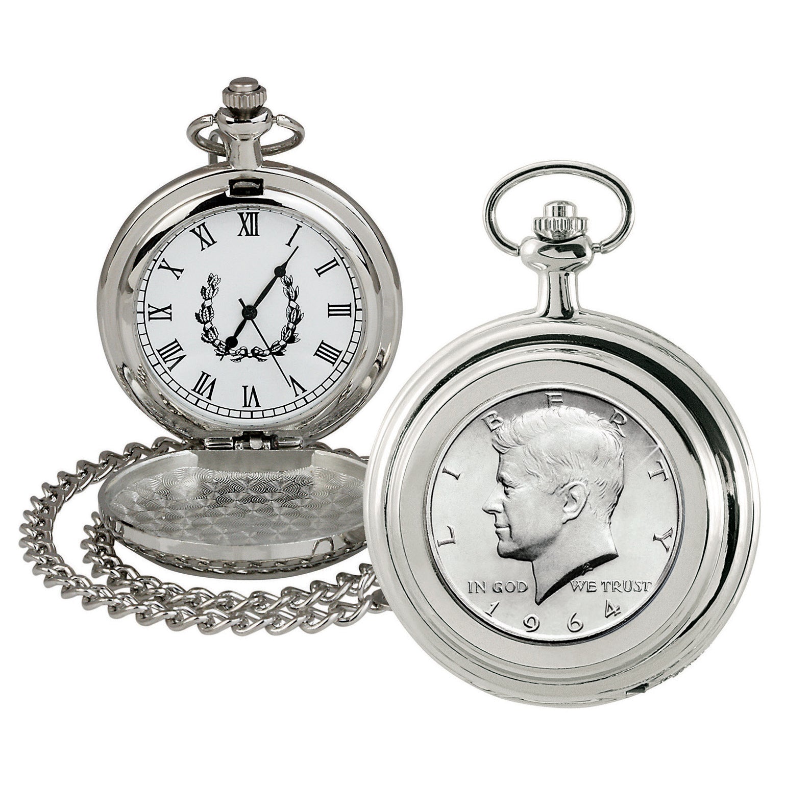 JFK 1964 First Year of Issue Half Dollar Coin Pocket Watch