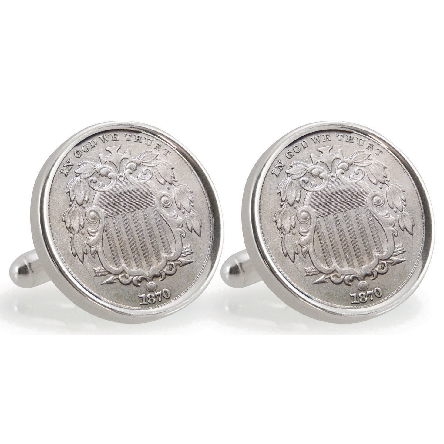 Ohio State University 1870 Sterling Silver Nickel Coin Cuff Links