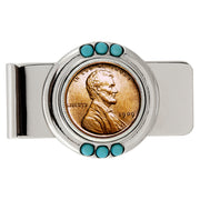 1909 First-Year-of-Issue Lincoln Penny Turquoise Coin Money Clip