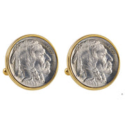 1913 First-Year-of-Issue Buffalo Nickel Goldtone Bezel Coin Cuff Links