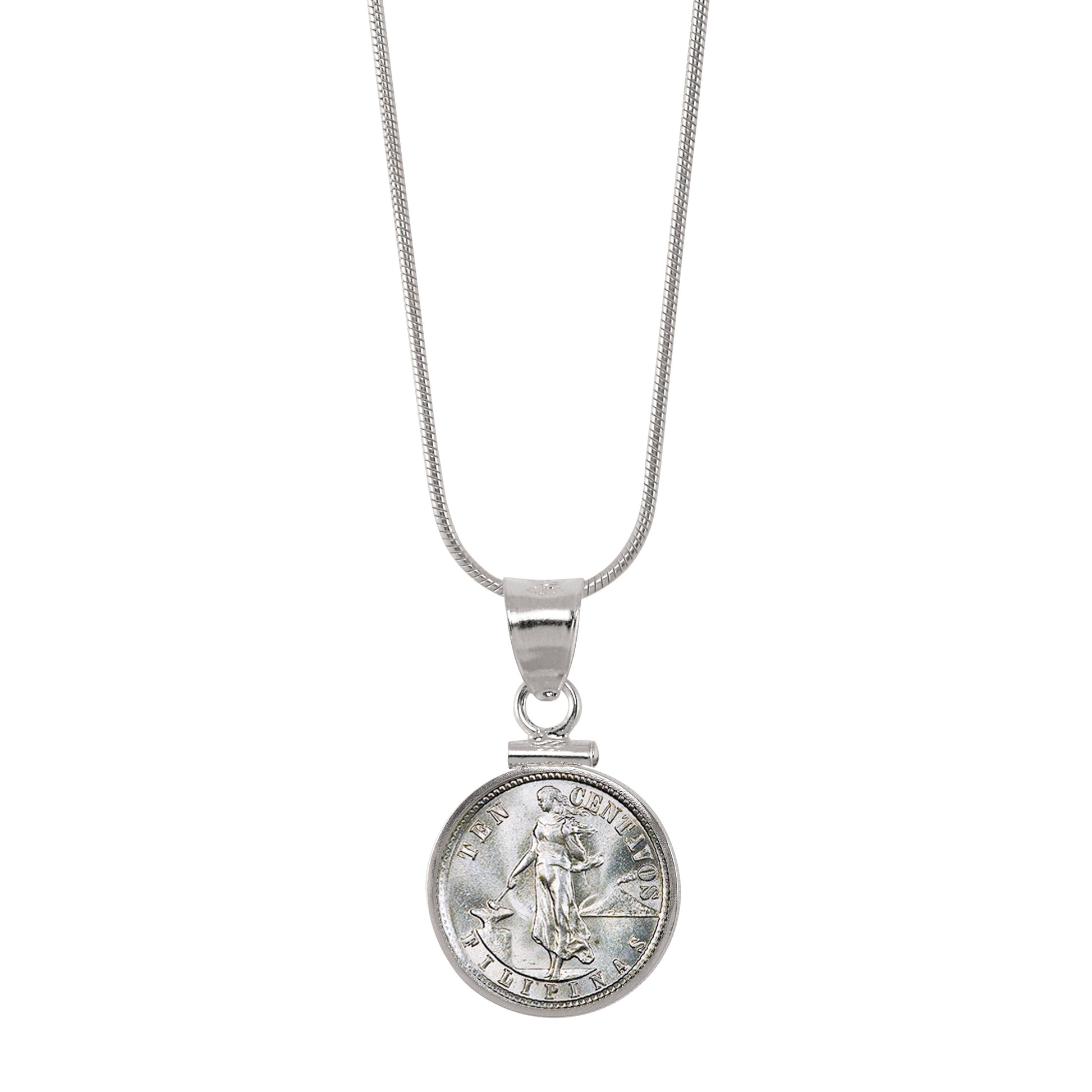 Silver Philippines 10 Centavos Sterling Silver Coin Pendant 