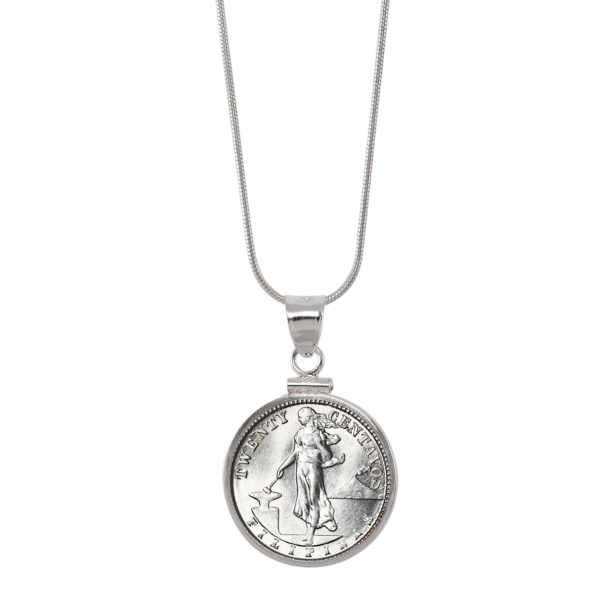Silver Philippines 20 Centavos Sterling Silver Coin Pendant 