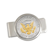 Sterling Silver Diamond Cut Coin Money Clip Cuauhtémoc Mexican Cinco Pesos
