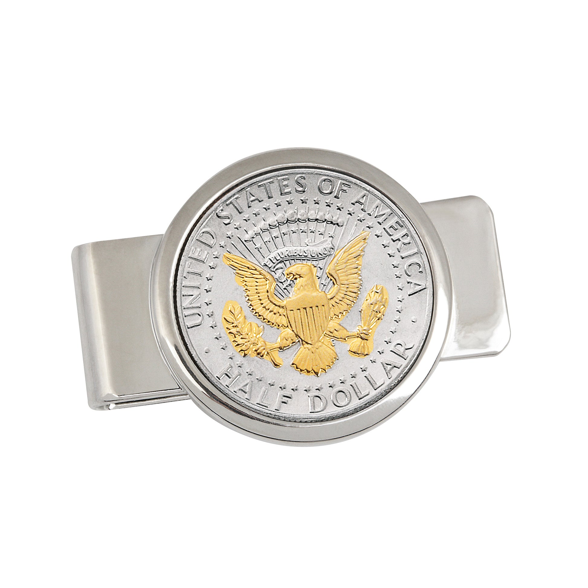 Sterling Silver Diamond Cut Coin Money Clip Cuauhtémoc Mexican Cinco Pesos
