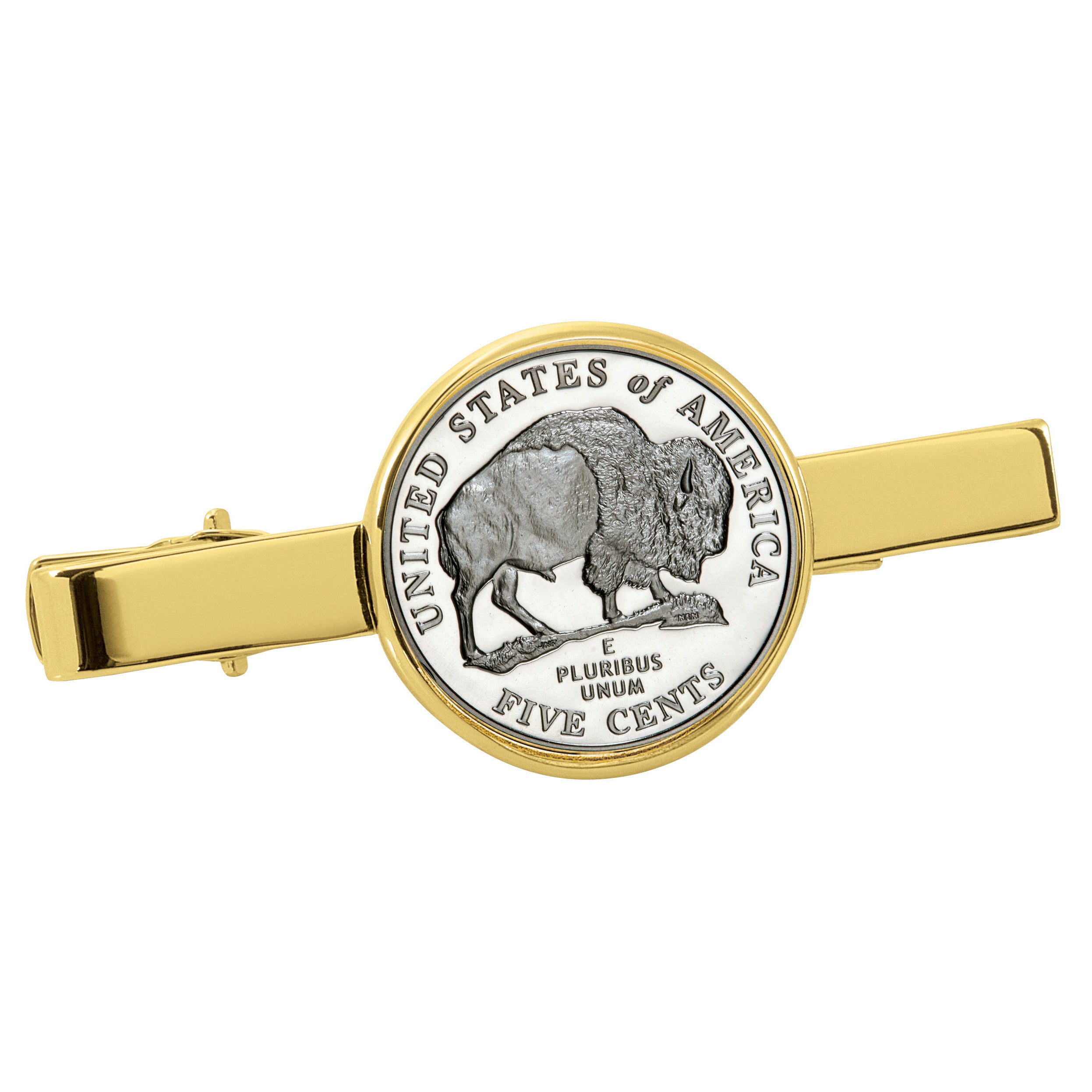 Westward Journey Bison Nickel Goldtone Tie Clip