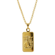 Angel Ingot Coin Pendant Layered in 24 KT Gold