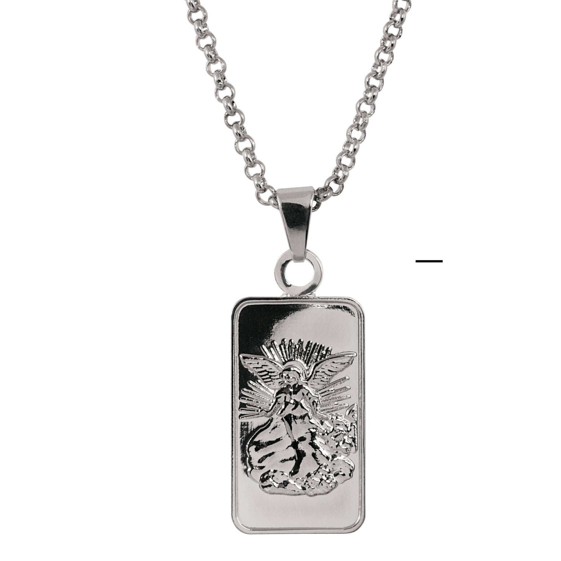 Angel Ingot Coin Pendant - Silvertone