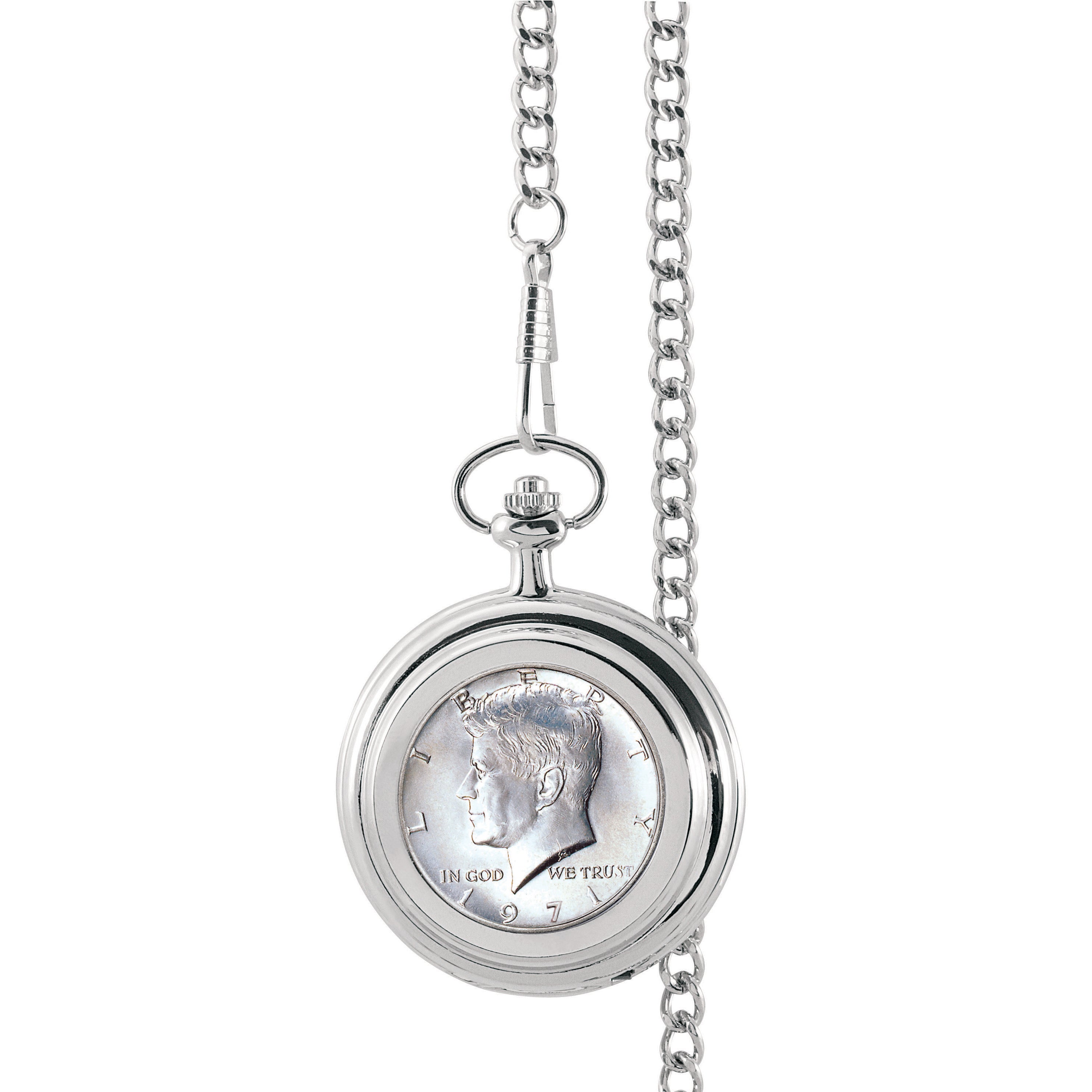 Monogrammed JFK Half Dollar Coin Pocket Watch