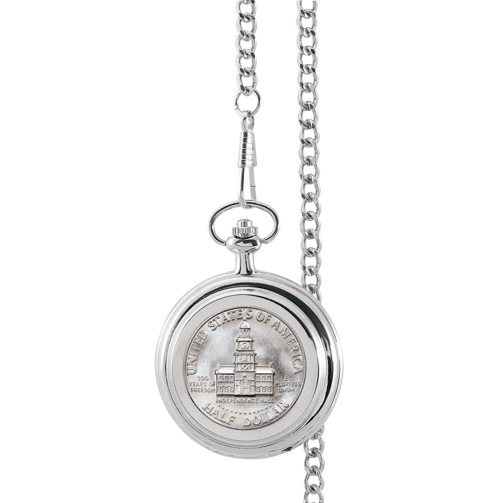 Monogrammed JFK Bicentennial Half Dollar Coin Pocket Watch