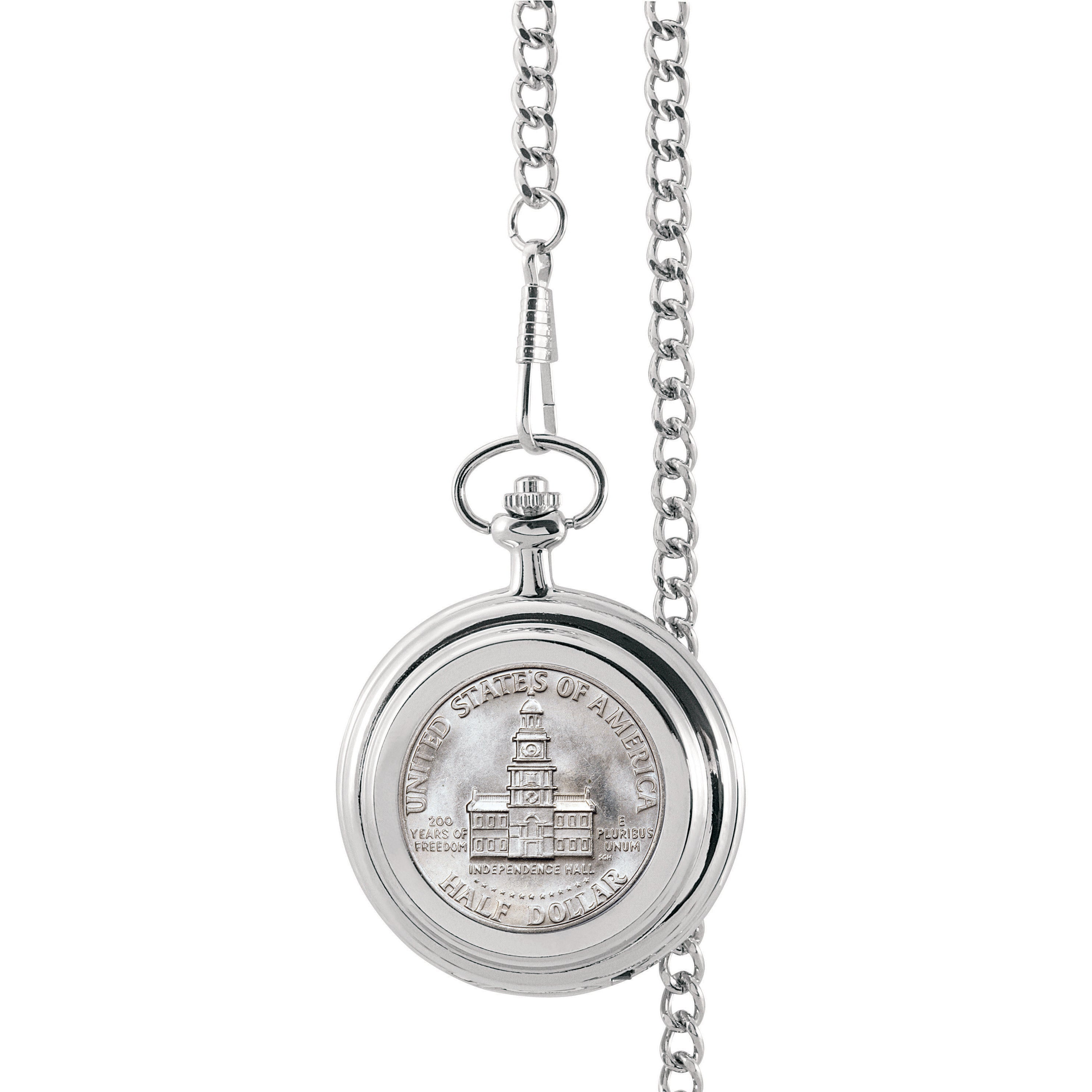 Monogrammed JFK Bicentennial Half Dollar Coin Pocket Watch