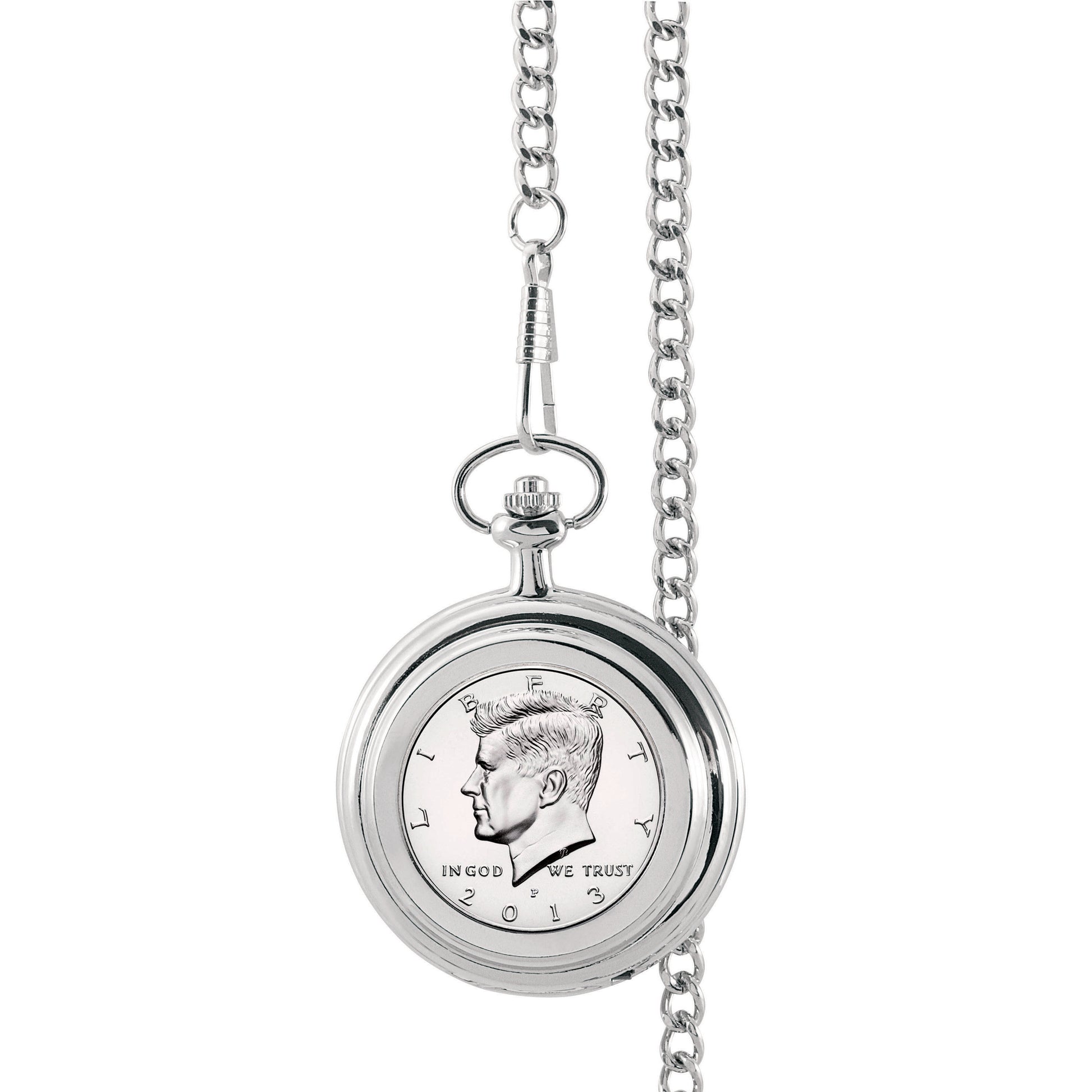 Monogrammed Proof JFK Half Dollar Coin Pocket Watch