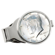 Monogrammed JFK Half Dollar Silvertone Coin Money Clip