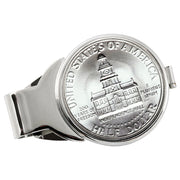 Monogrammed JFK Bicentennial Half Dollar Silvertone Coin Money Clip