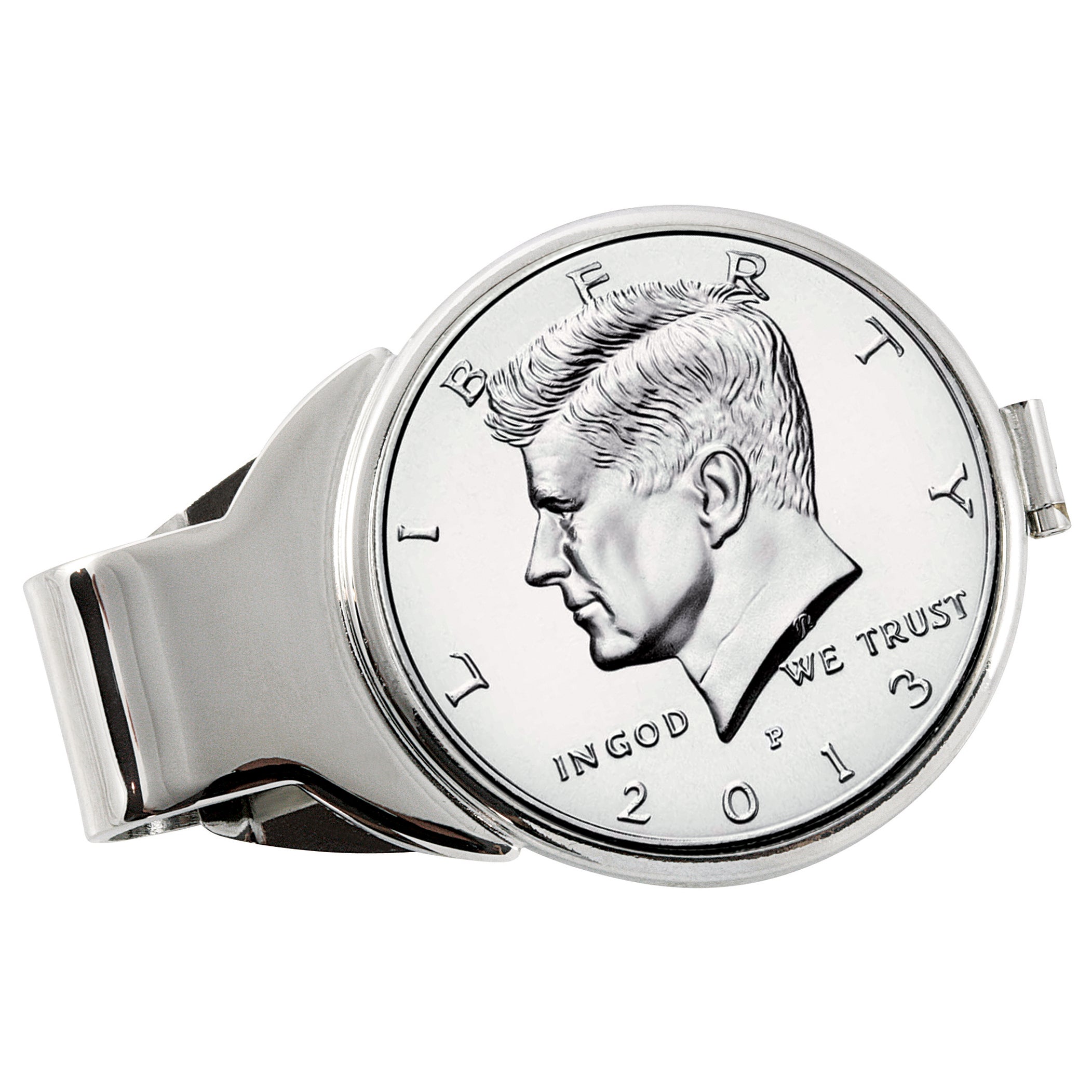 Monogrammed Proof JFK Half Dollar Silvertone Coin Money Clip